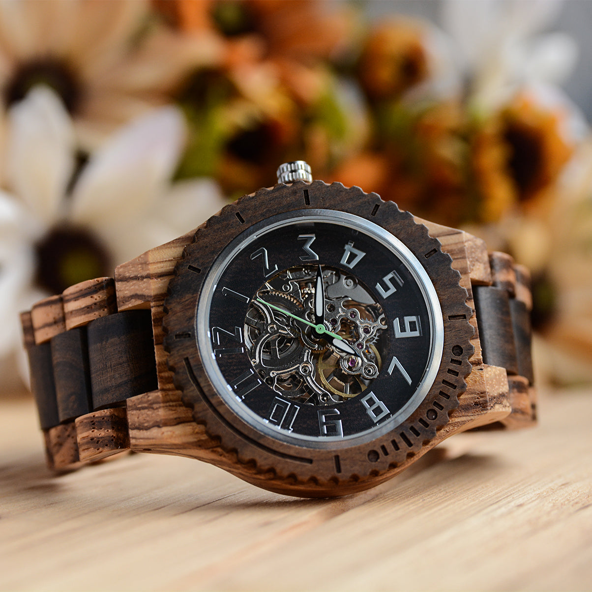 UXD Premium Eco Friendly Manual Mechanical Wood Watch Durable Handcrafted Gift Idea Him