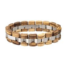Mens Wooden Bracelet Stylish Wood & Stainless Steel Combined Wooden Bangle