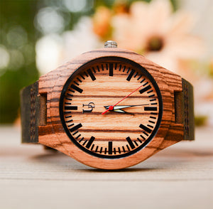 Groomsmen Watches - Engraved Wood Watches For Groomsmen With Premium Leather Band