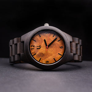 Personalized Gifts For Him Volcano Dark Round Wooden Watches For Men | Urban Designer