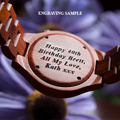 A wood watch used as a personalized birthday gift for him from Urban Designer.