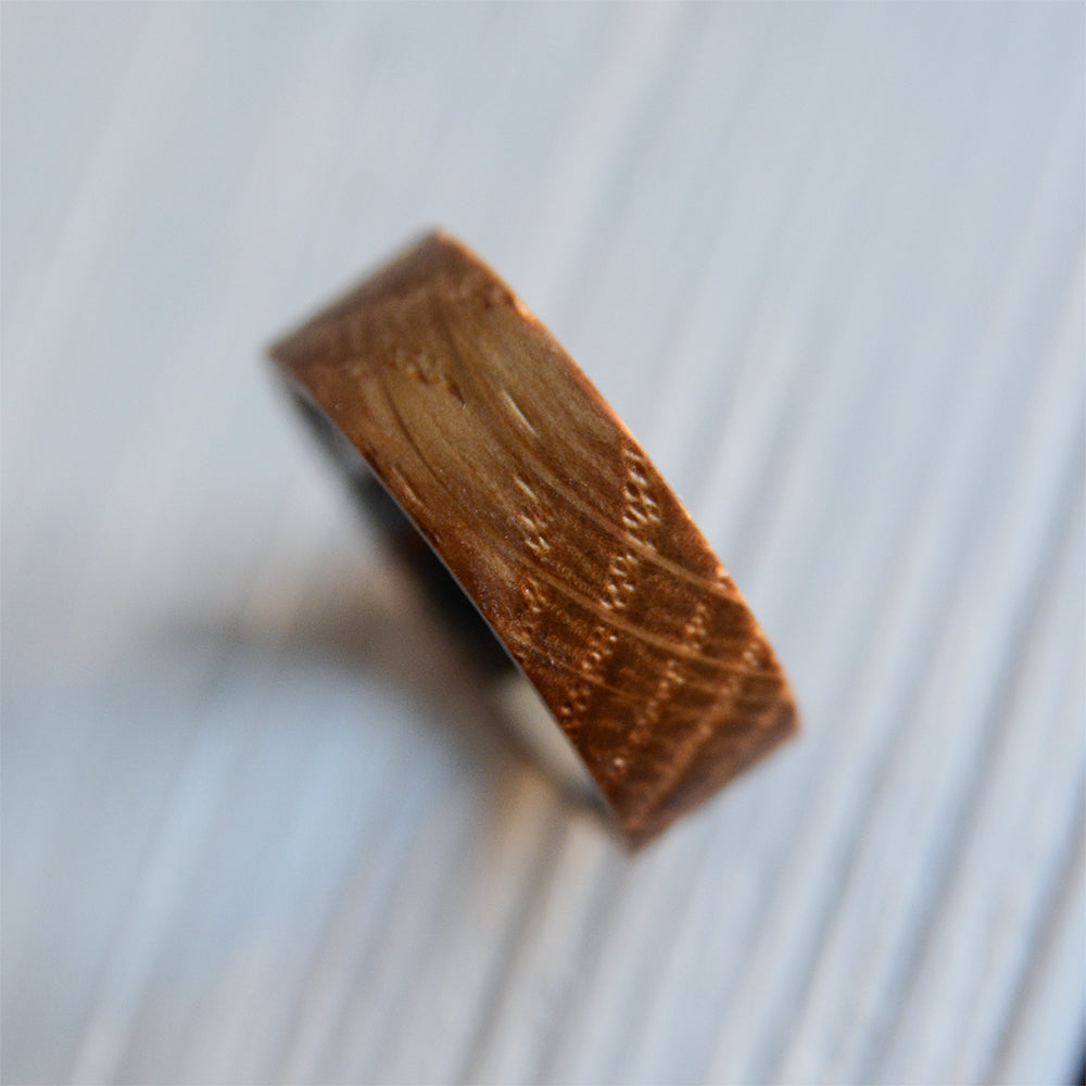 Tungsten Wedding Ring With Oak Wood Inlay
