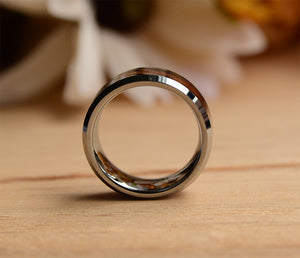8 mm Tungsten Rings For Men with Koa Wood Inlay