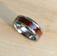Match His and Hers Diamond Tungsten Rings with Wood Inlay and Hammered Texture