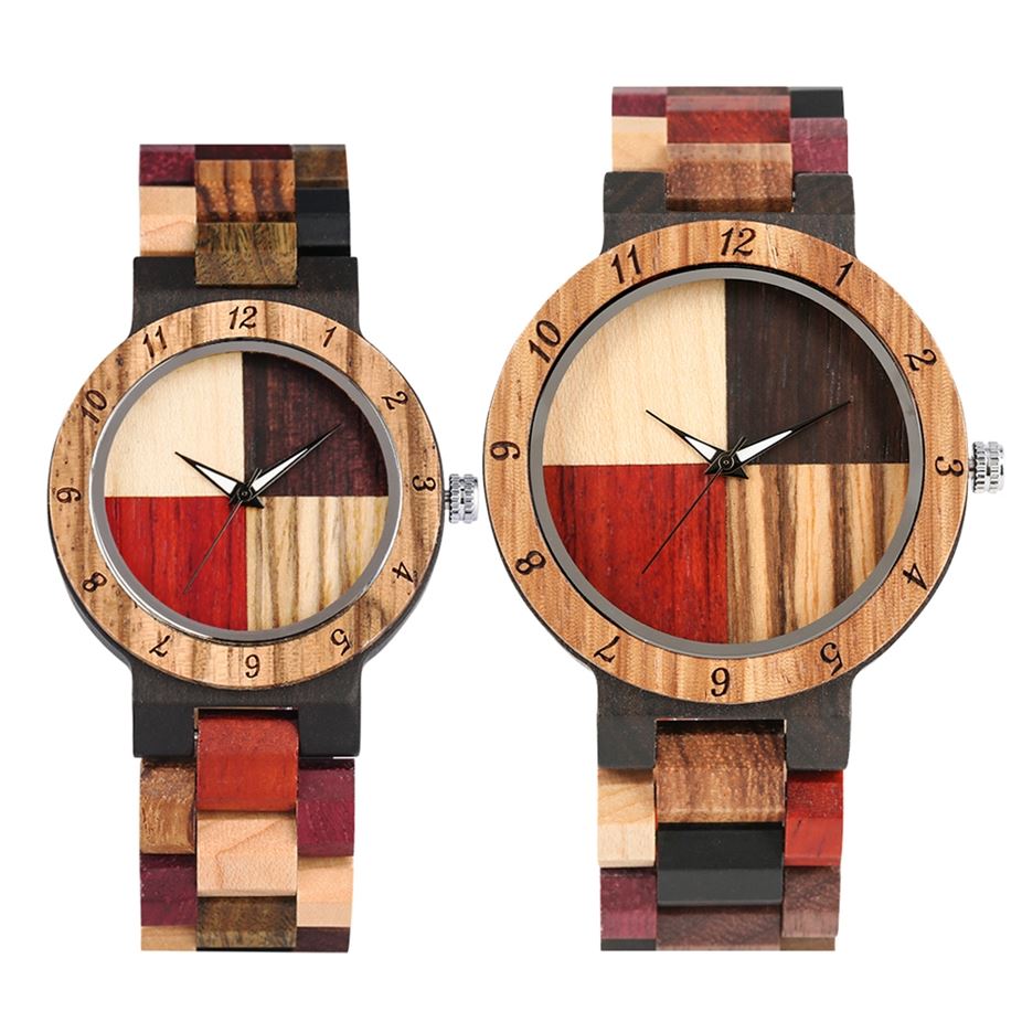 UXD Colorful Angel Matching His And Hers Wood Watches For Couples ...