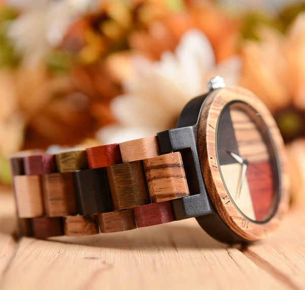 UXD Colorful Angel Matching His And Hers Wood Watches For Couples