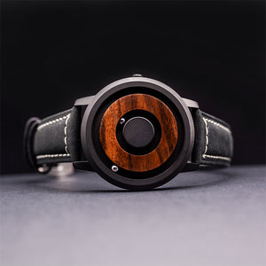 Watches For Men: Cosmos Minimalist Dark Wood Dial Magnetic Wooden Watch | Urban Designer 