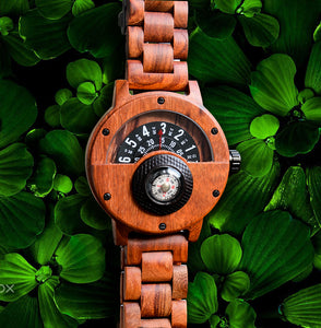 Handmade Compass Wood Watch For Men With Wood Band I Urban Designer
