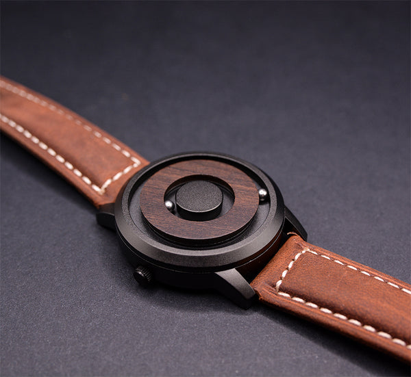 Cosmos Minimalist Wood Dial Scaleless Magnetic Wood Watch