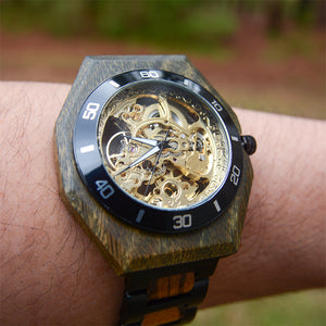 Premium Eco-Friendly Natural Durable Handcrafted Manual Mechanical Wood Watch For Men