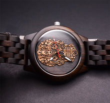 UXD Classic Men's Skeleton Wooden Watch