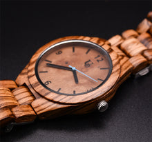 UXD Personalized/Engraved Dark Round Wooden Watch With Natural Wood Face