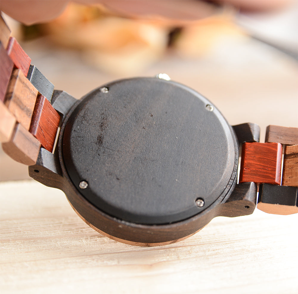 Wood Watches: Color Block Wooden Watch For Men Urban Designer