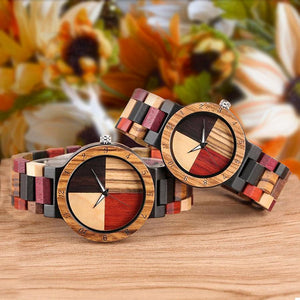Urban Designer Colorful Angel Matching His And Hers Wood Watches For Couples