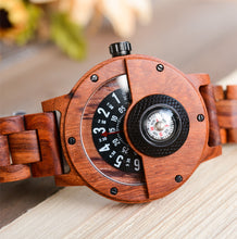 Handmade Compass Wood Watch For Men With Wood Band