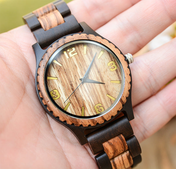 UDX Engraved Wood Watch For Men