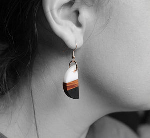 UD Women's Color-block Unique Wooden Earrings