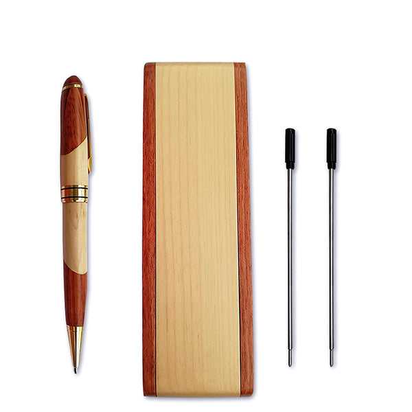Wooden Ballpoint Pen With Pen Case Display