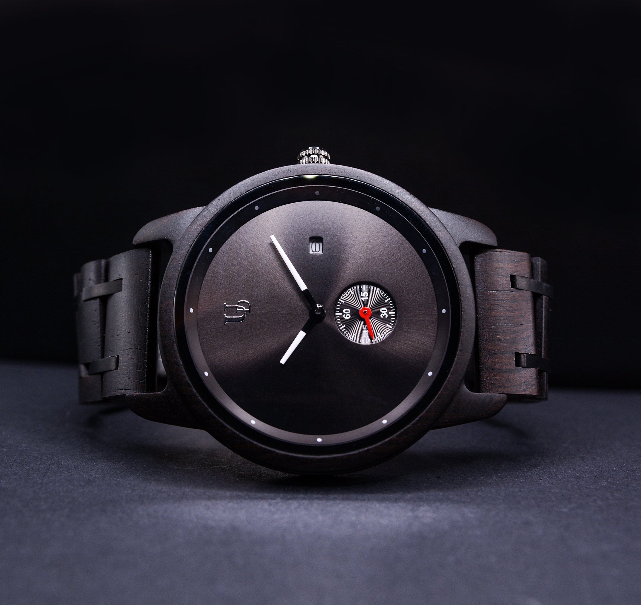 Minimalist Round Wooden Watches Wood & Stainless Steel Combined Watch Band Wood Metal Watch
