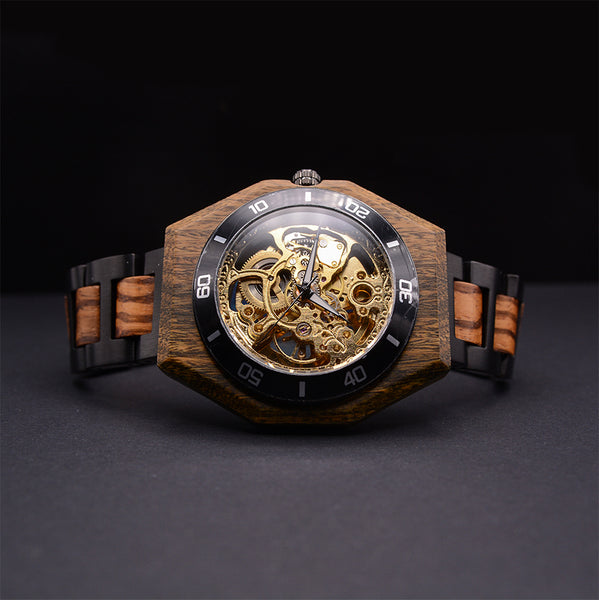 Wooden Watches For Men Premium Eco-Friendly Manual Mechanical Wood Watches For Me
