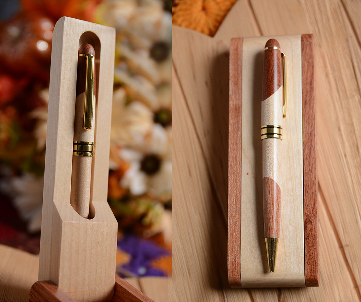 Ballpoint Pen Rosewood Luxury Gift Set of 2 for Men and Women 2 Ink Refills