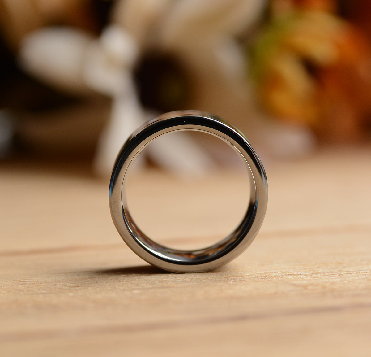 8mm Abalone Shell and Koa Wood Inlay Tungsten Ring