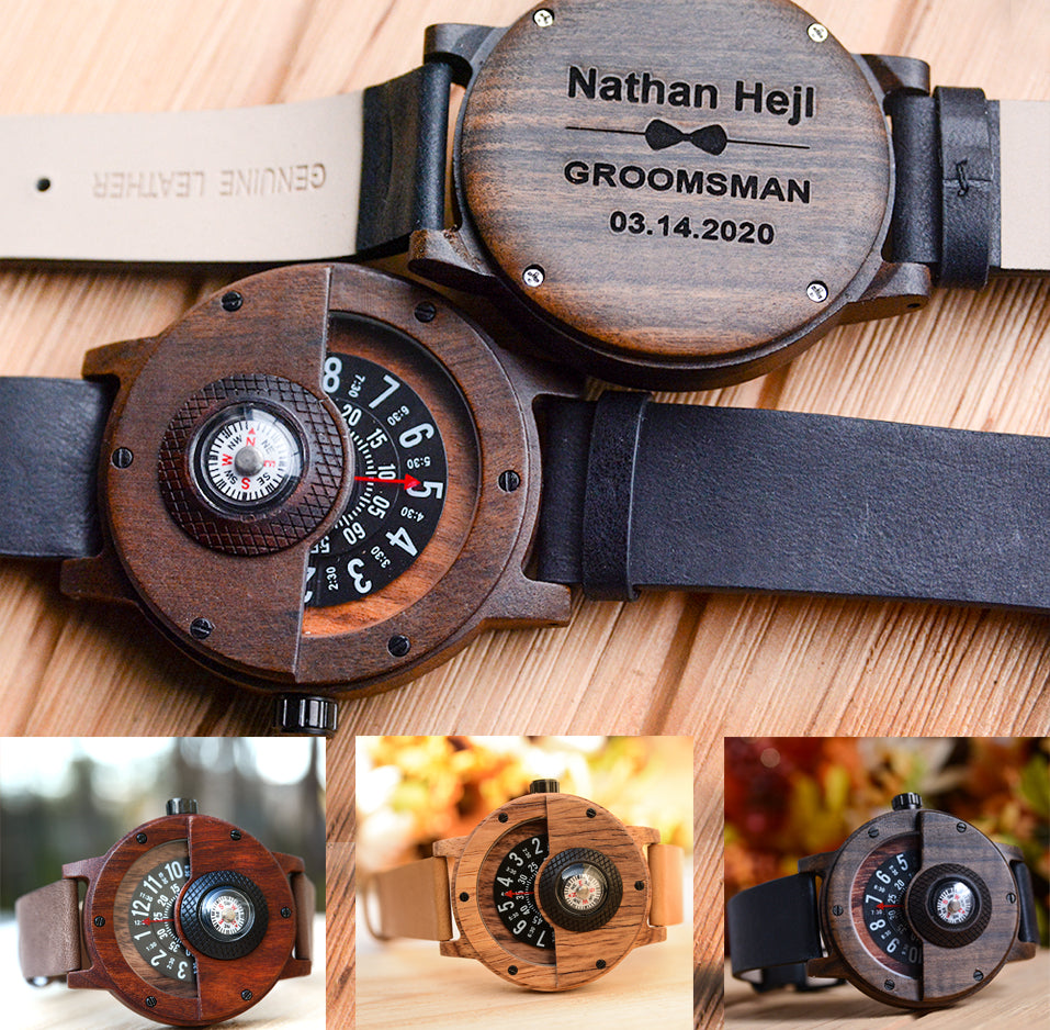 Classic Groomsmen Watches with Personalized Engraving