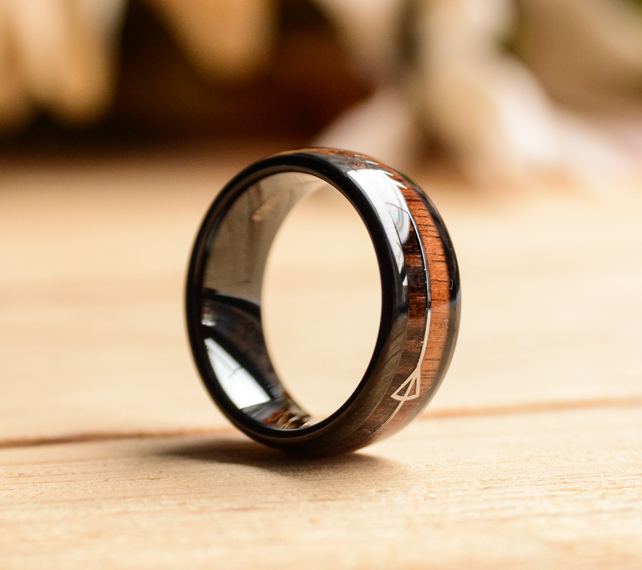 HALO Black Tungsten Carbide Flat Wedding Ring