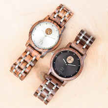 His and Hers Minimalist Wood Watches - Couples Wood Watch Set
