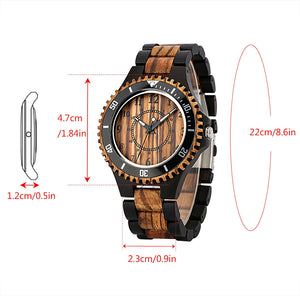 Men's Engraved Natural Wooden Watch