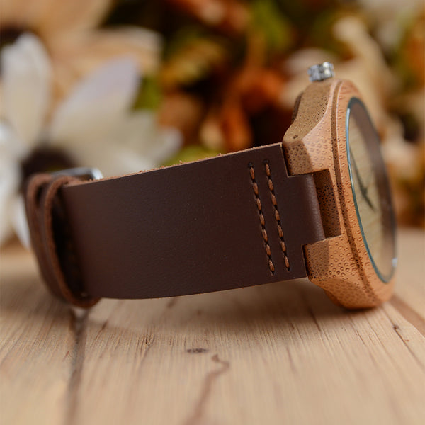 Groomsmen Gift Ideas - Engraved Groomsmen Wooden Watches Leather Band