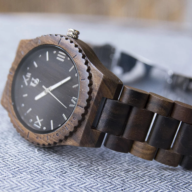 An Urban Designer personalized wooden watch, perfect as a personalized gift for him.