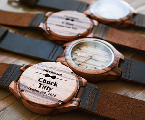Groomsmen Watches - Engraved Wood Watches For Groomsmen I Urban Designer
