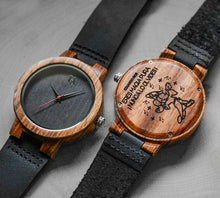 Minimalist Ebony Wood Watch For Men With Leather Band