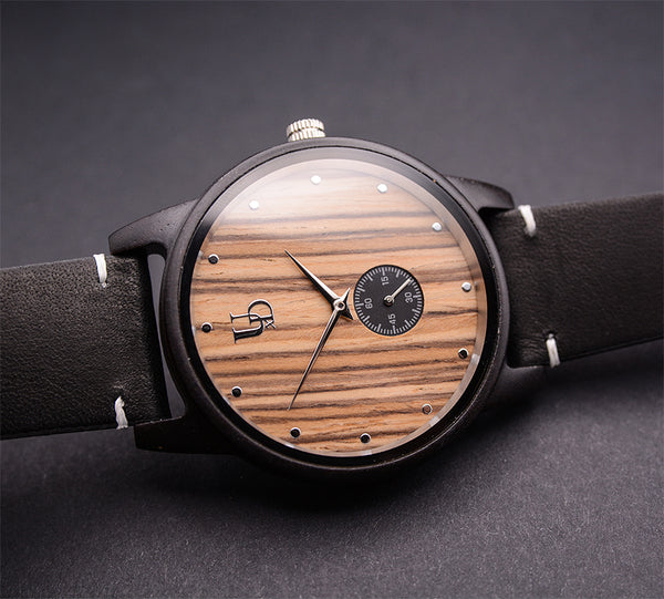 Classic Handmade Minimalist Wooden Watch with Premium Leather Band