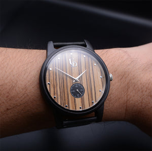 Classic Handmade Minimalist Wooden Watch with Premium Leather Band