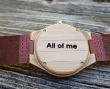 UXD Personalized/Engraved Bamboo Watches with Genuine Leather Band