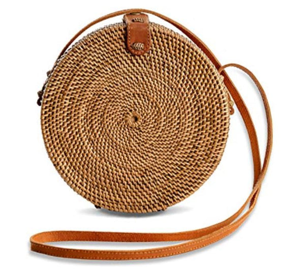 Handmade Round Rattan Bag For Women