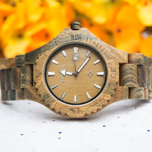 Elegant Personalized Mens Wooden Watch Vera Wood with Date Display