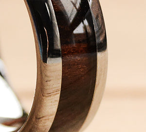 8mm Tungsten Wood Band with Purpleheart Inlay