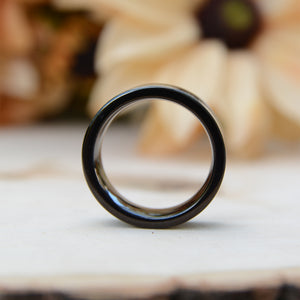Wooden Rings - Antler and Wood Inlay Black  Tungsten Ring